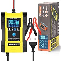 Mansso Cargador Baterias Coche- Cargador de Batería Coche- 12V - 24V Full Automático Inteligente Mantenimiento de…